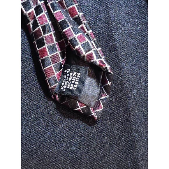 Alfani Mens Geometric Checkered Silk Tie Classic - Picture 3 of 13